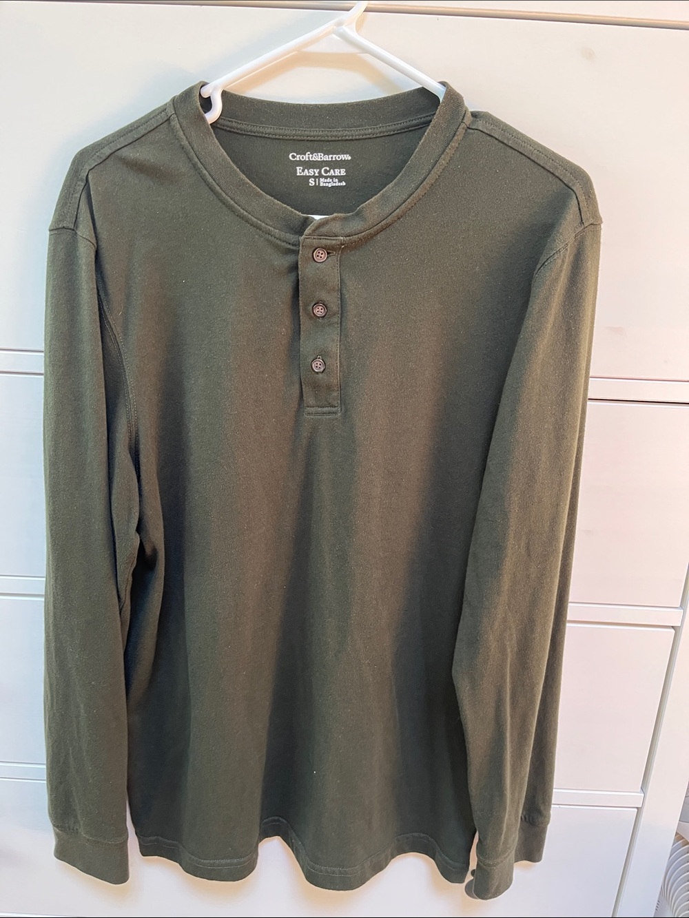 croft & barrow Olive Green Long-Sleeve Henley Shirt